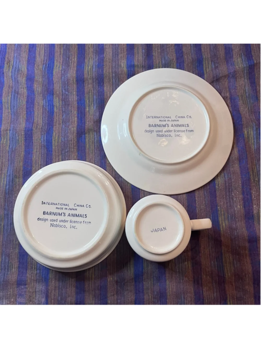 Vintage Barnum’s Animals circus dish set